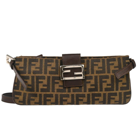 Fendi – Baguette Pochette in Tela FF Zucca Marrone - Etoilux