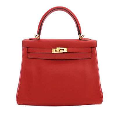 Hermès Kelly II Retourne 25 in pelle Swift Rouge Pivoine Anno 2015 – Made in France - Etoilux