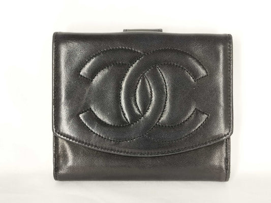Chanel Portafoglio Timeless CC Pelle Agnello Nera Vintage | Etoilux
