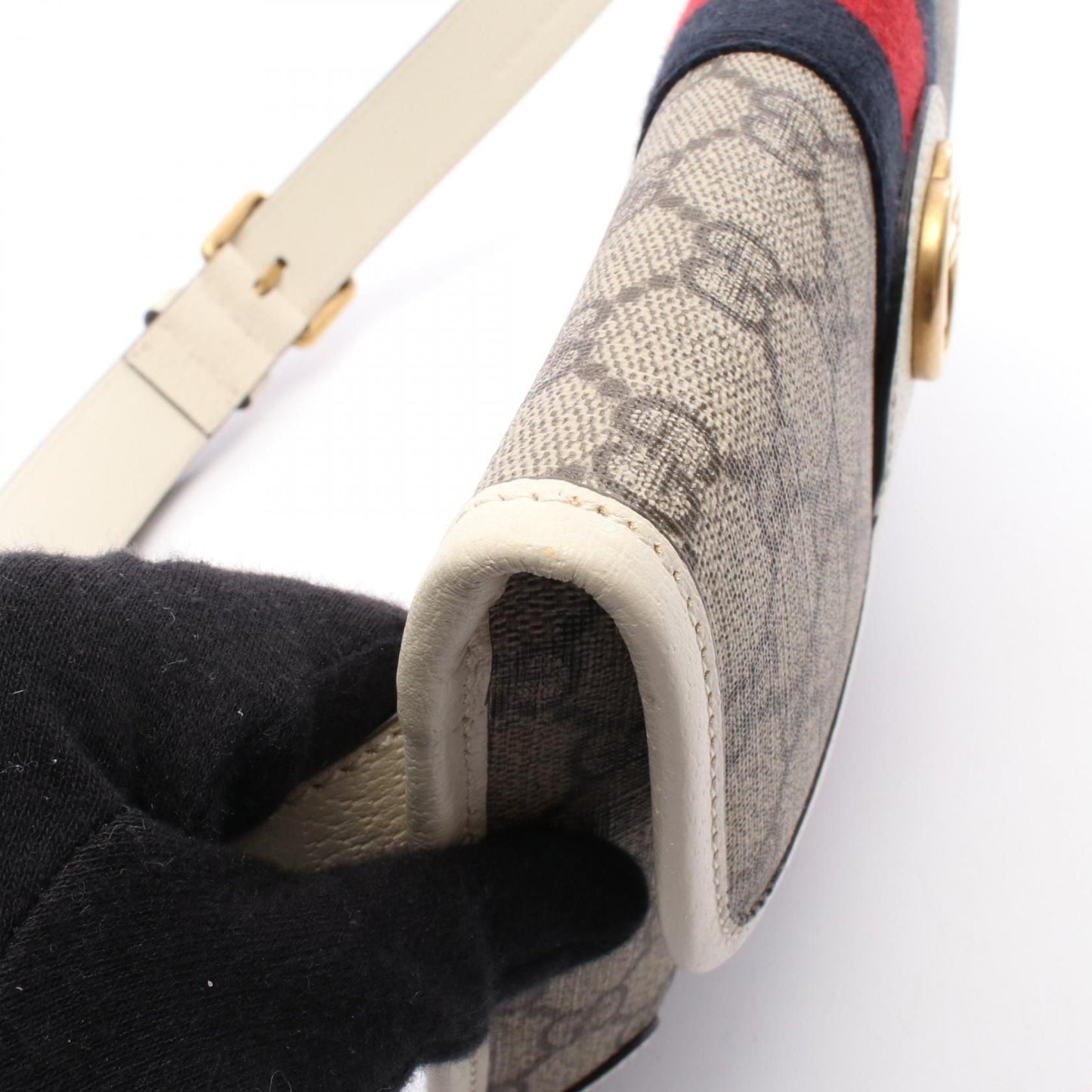 Gucci Ophidia Belt Bag GG Supreme Canvas Pelle Bianca – 24 cm - Etoilux