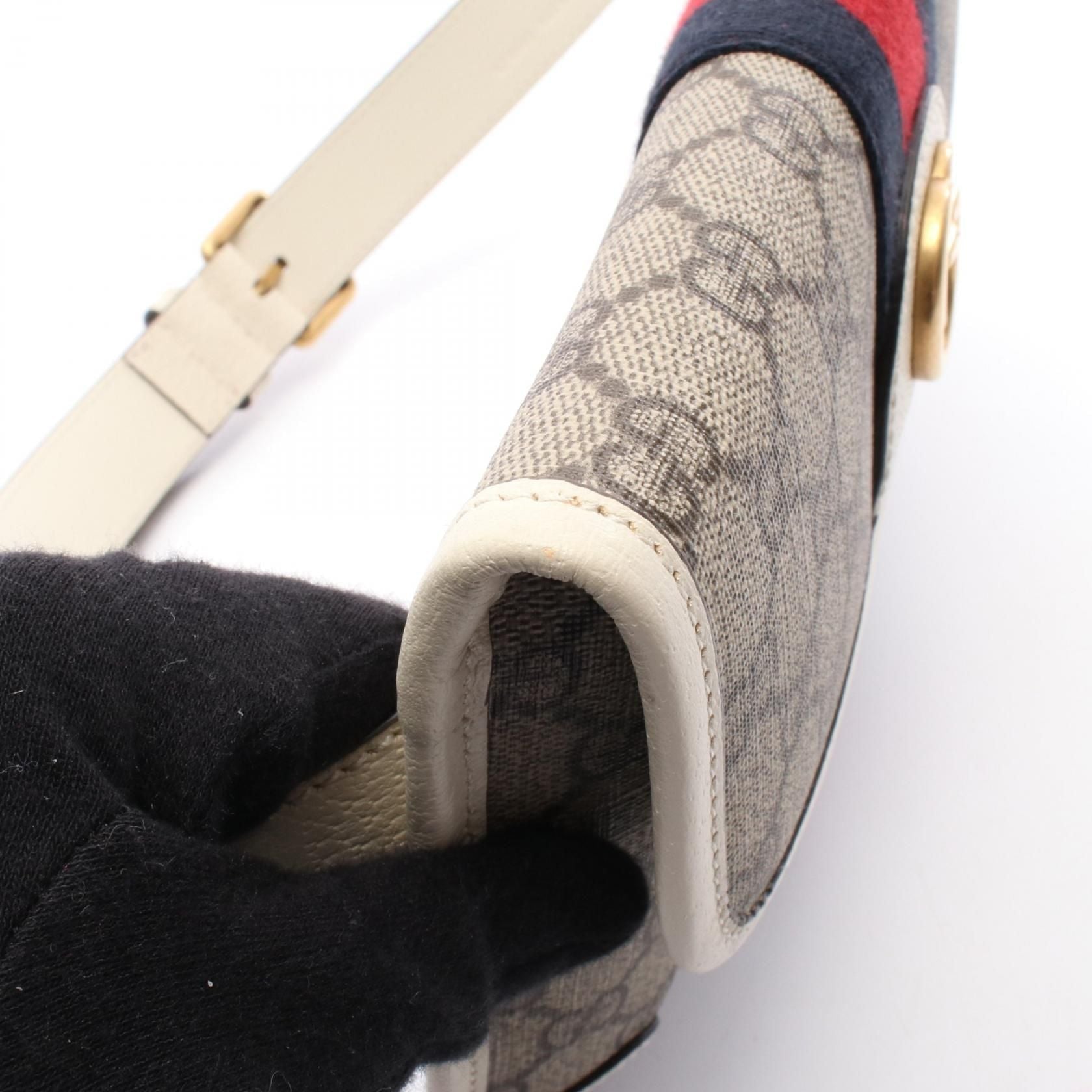 Gucci Ophidia Belt Bag GG Supreme Canvas Pelle Bianca – 24 cm - Etoilux