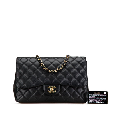 Chanel Jumbo Classic Single Flap Caviar Nero – 2008/2009 - Etoilux