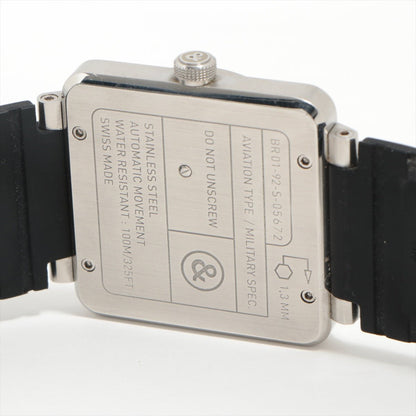 Bell & Ross BR 01 - 92 Steel Black Dial – Cinturino Caucciù Nero - Etoilux