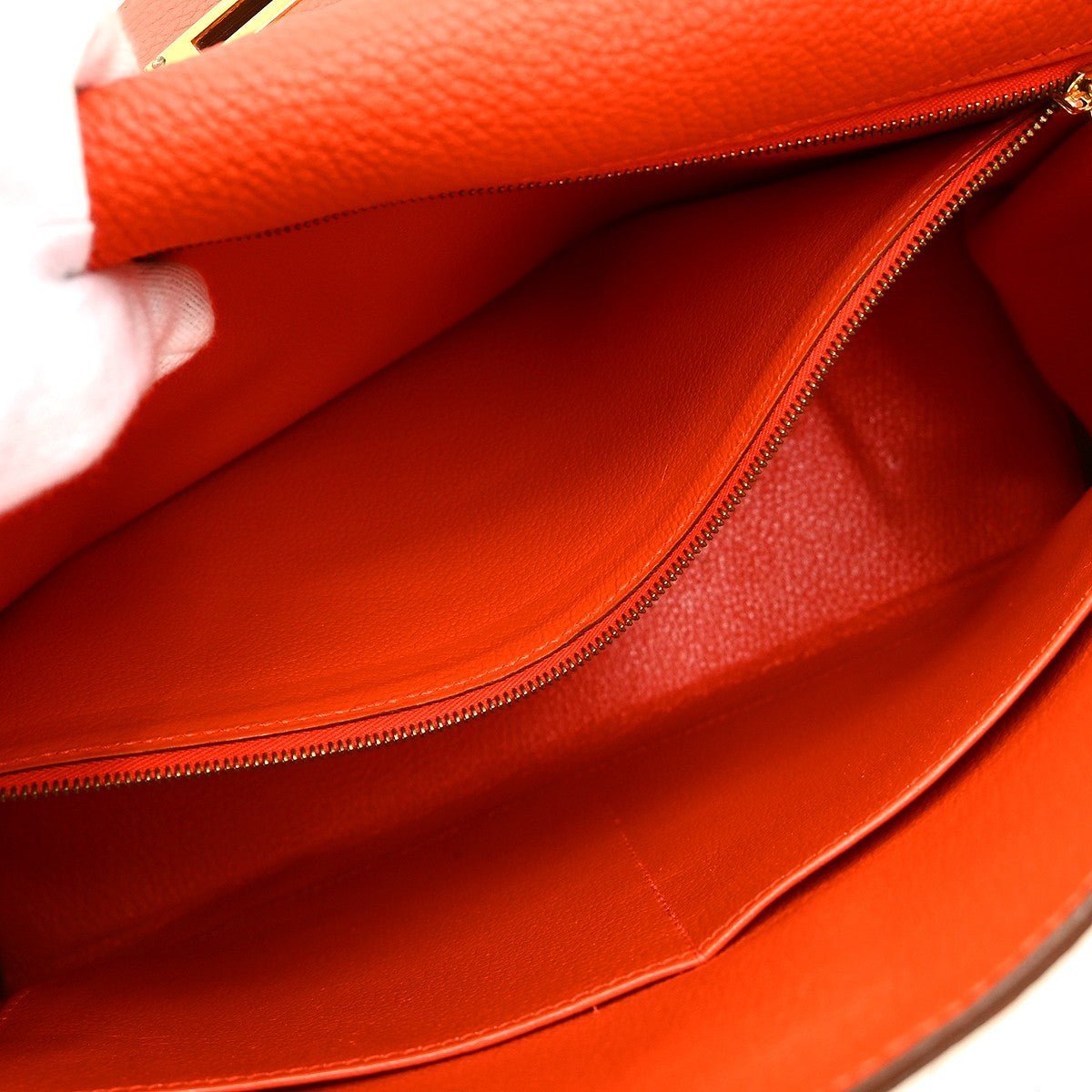 Hermès Kelly 32 – Leather Orange – AB (Very Good Condition) - Etoilux