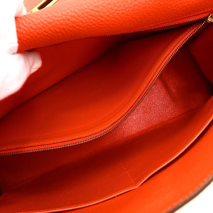Hermès Kelly 32 – Leather Orange – AB (Very Good Condition) - Etoilux