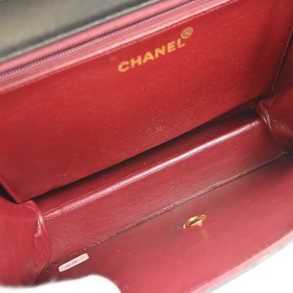 Chanel Vintage Square CC Flap Pelle Agnello Nera Anni '90 – 22 cm - Etoilux