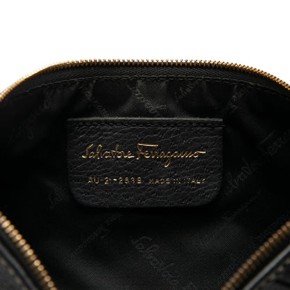 Salvatore Ferragamo – Borsa a tracolla Gancini in pelle nera - Etoilux