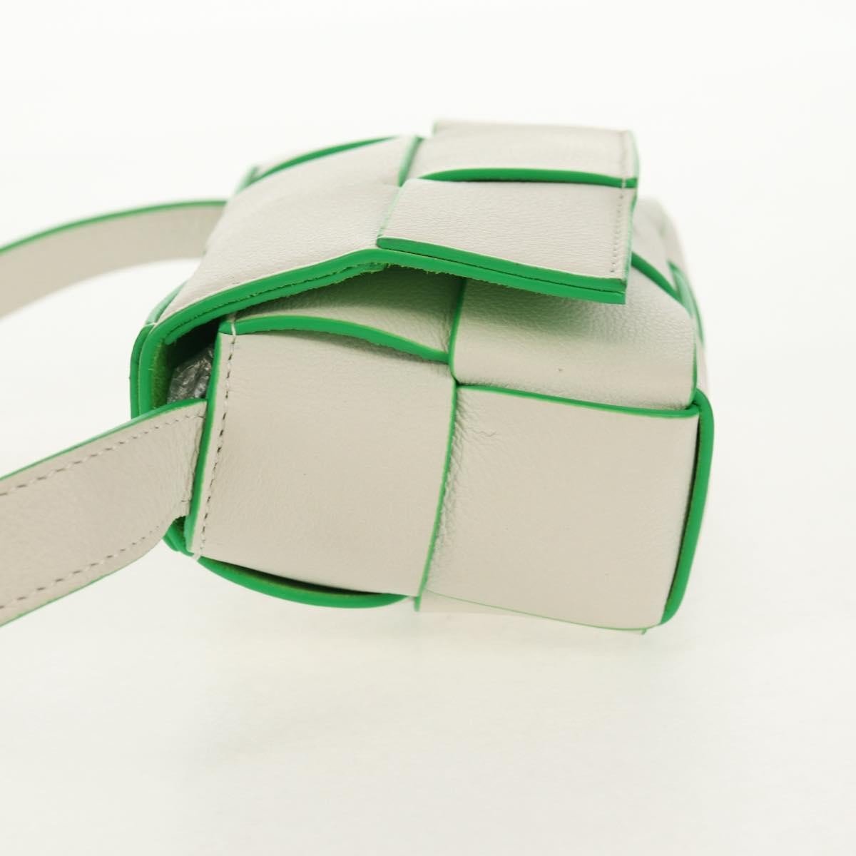 Bottega Veneta Cassette Mini Maxi Intrecciato Bianco/Verde – 12 cm - Etoilux
