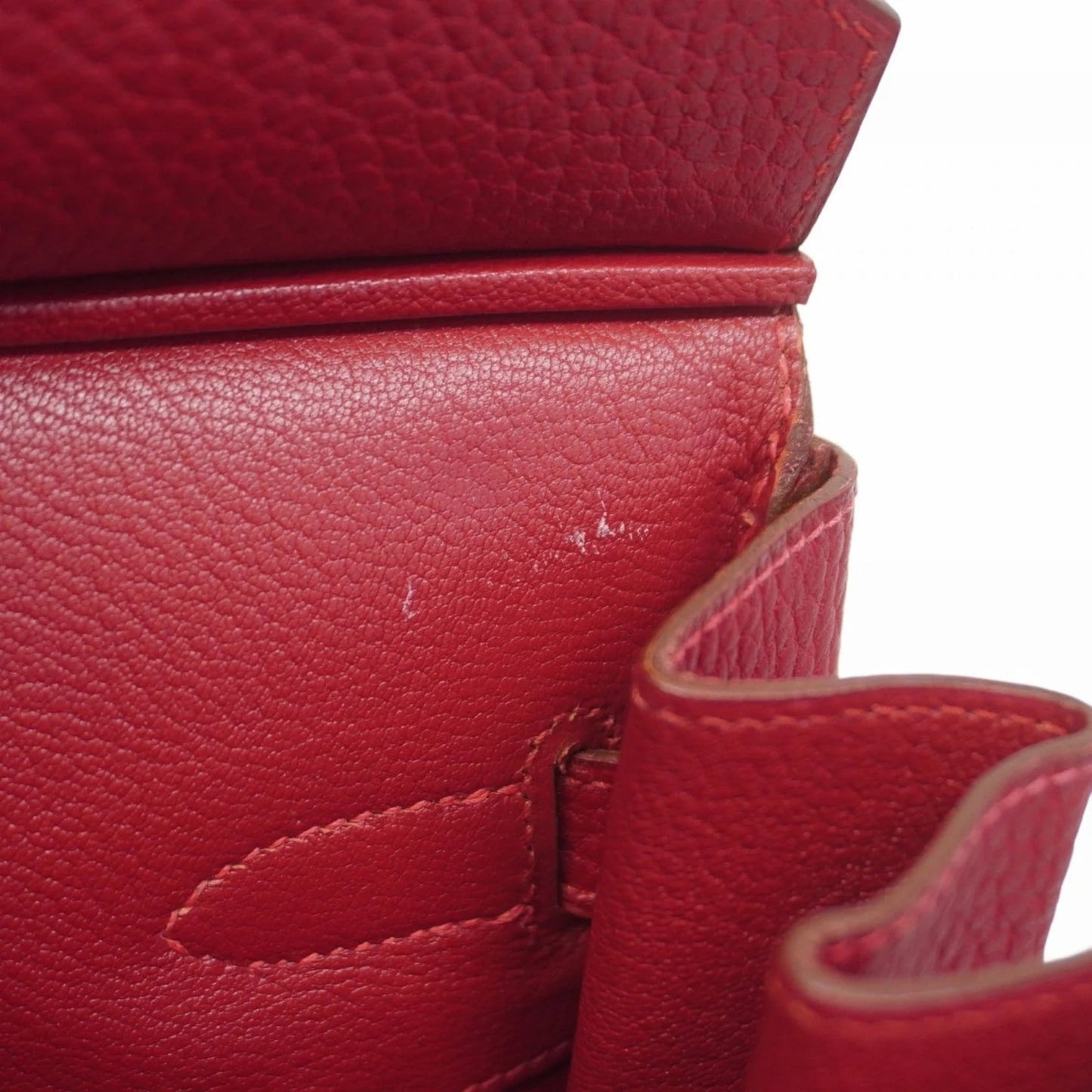 Hermès Birkin 35 in Pelle Togo Rouge Casaque – Oro - Etoilux