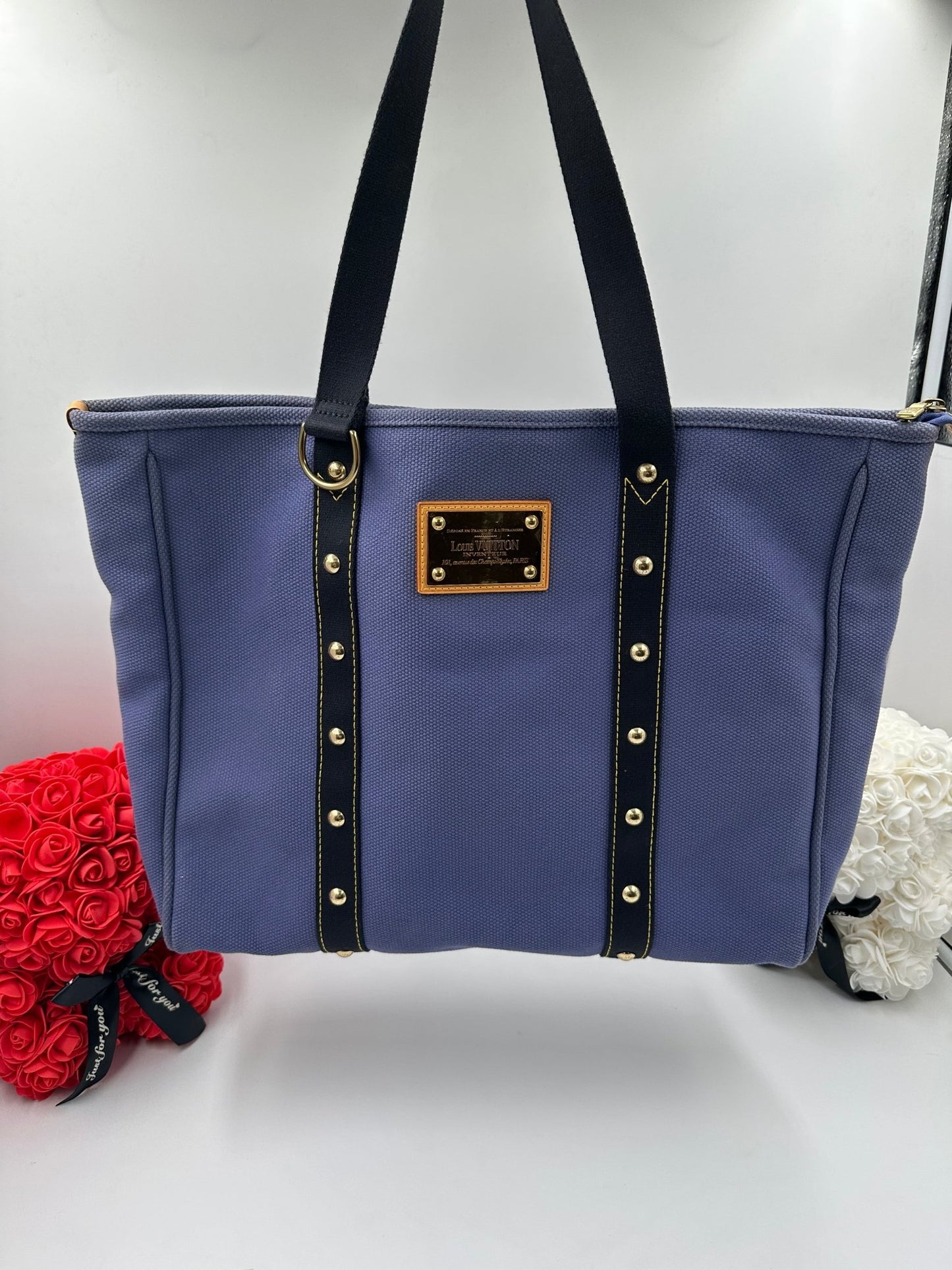  Louis Vuitton Antigua Cabas MM Blu Lavanda 2016 — Originale Certificata | Etoilux