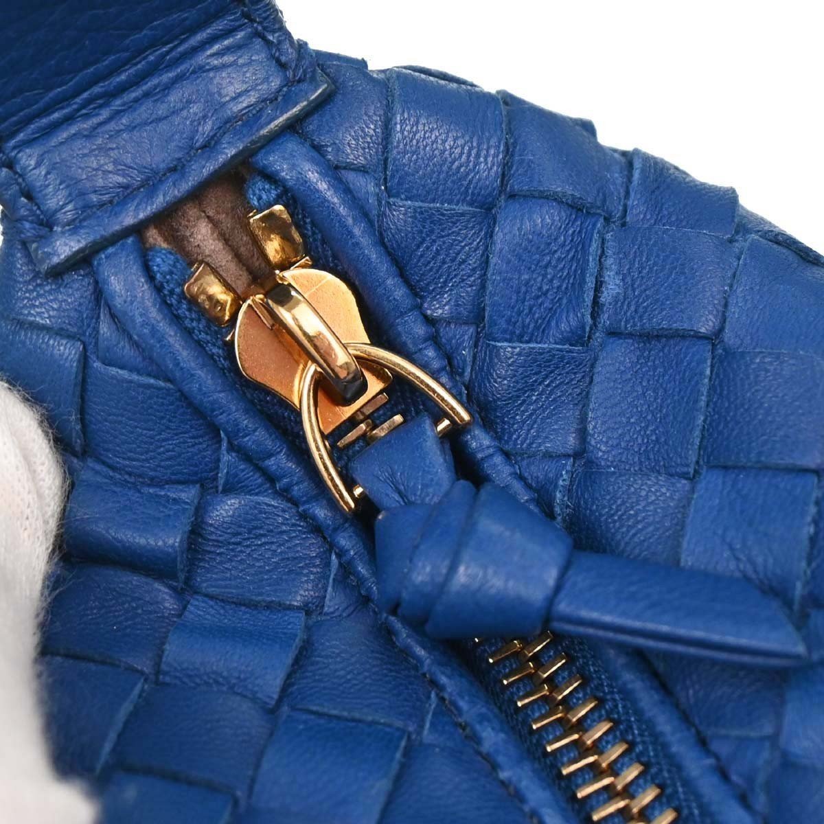Bottega Veneta Intrecciato Nappa Cobalt Blue Hardware Dorato 2008 — Mini Hobo - Etoilux