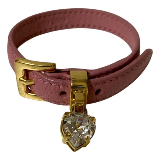 MIUMIU Bracciale rigido in pelle Madras Miu Heart Bijou rosa da donna - Etoilux