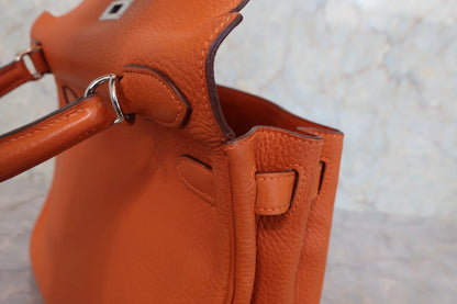 Hermès Kelly 28 Retourné Togo Orange Hardware Palladio 2004 - Etoilux