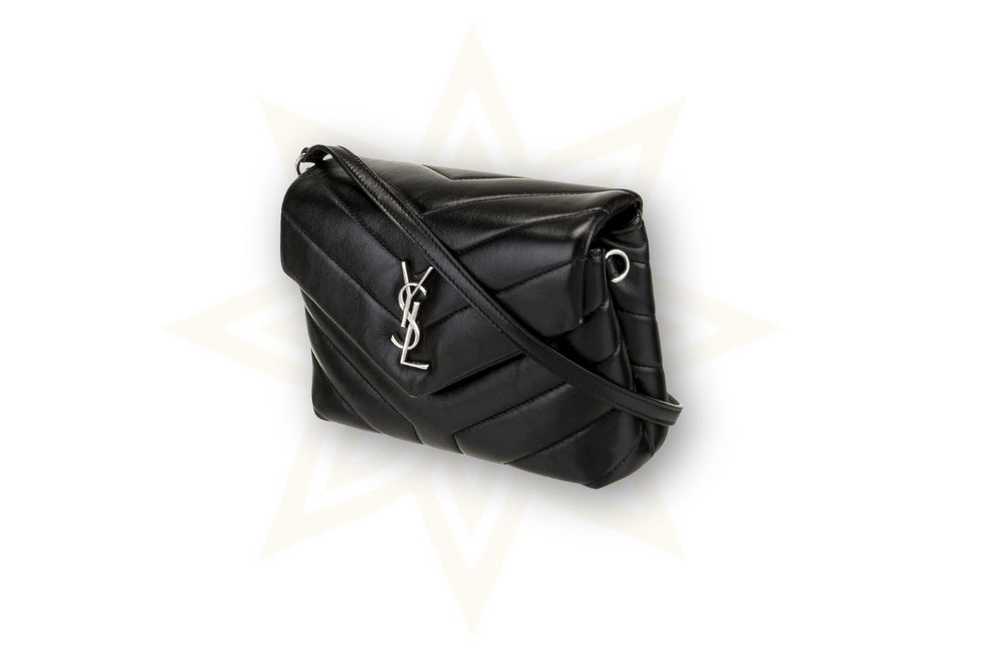Saint Laurent Loulou Toy in pelle nera – Silver Hardware - Etoilux