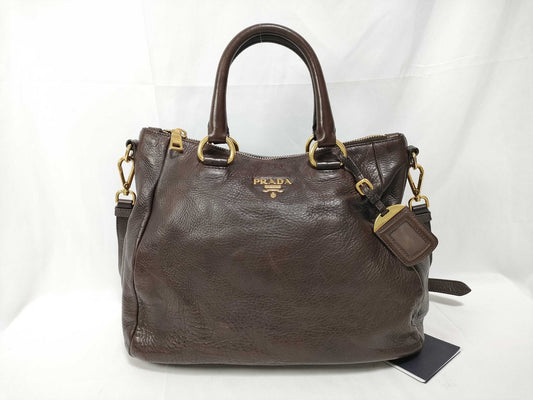 Prada Borsa in Vitello Daino – Testa di moro - Etoilux
