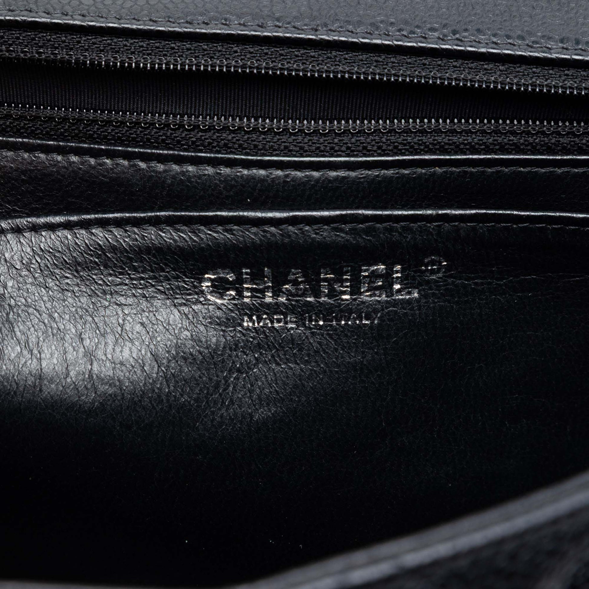 Chanel Classic Flap Jumbo Pelle Caviar Nera 2009 - 2010 – 30 cm - Etoilux