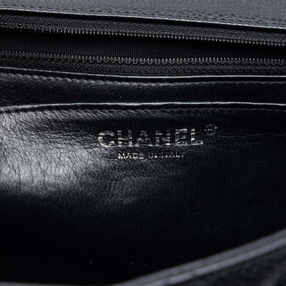 Chanel Classic Flap Jumbo Pelle Caviar Nera 2009 - 2010 – 30 cm - Etoilux