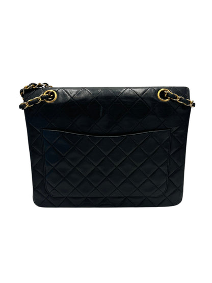 CHANEL Classic Double Flap Media — Pelle di Agnello Trapuntata Nera, Hardware Oro - Etoilux