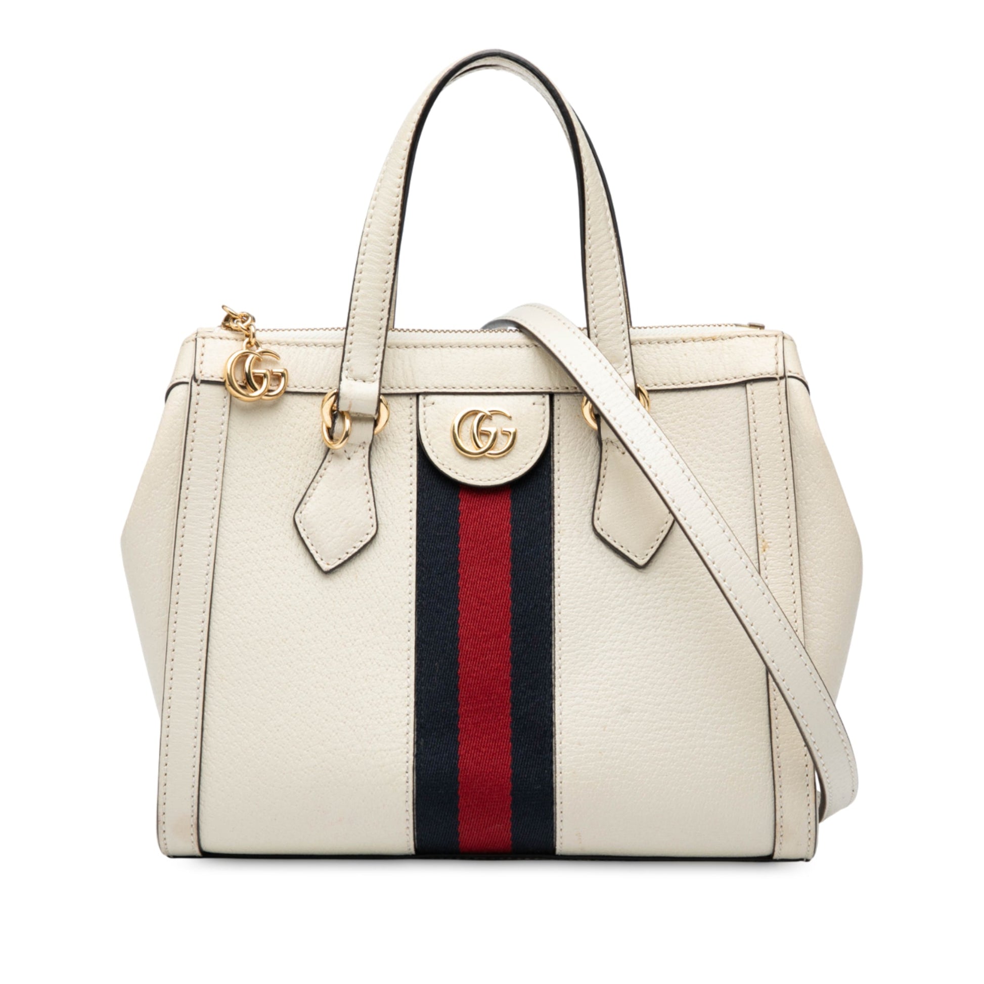 Gucci – Piccola Borsa a Tracolla Ophidia in Pelle Bianca - Etoilux