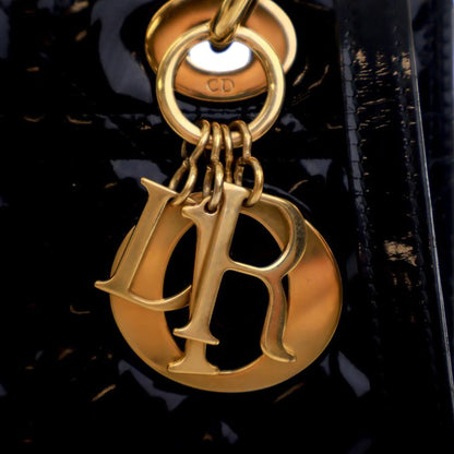 Christian Dior Lady Dior Medium Patent Cannage – 2010 – Nero - Etoilux