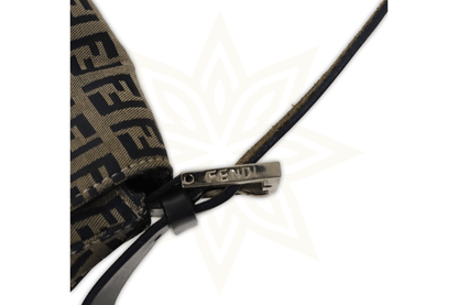 Fendi Mama Baguette in Canvas Zucchino Navy con Finiture Argentate - Etoilux