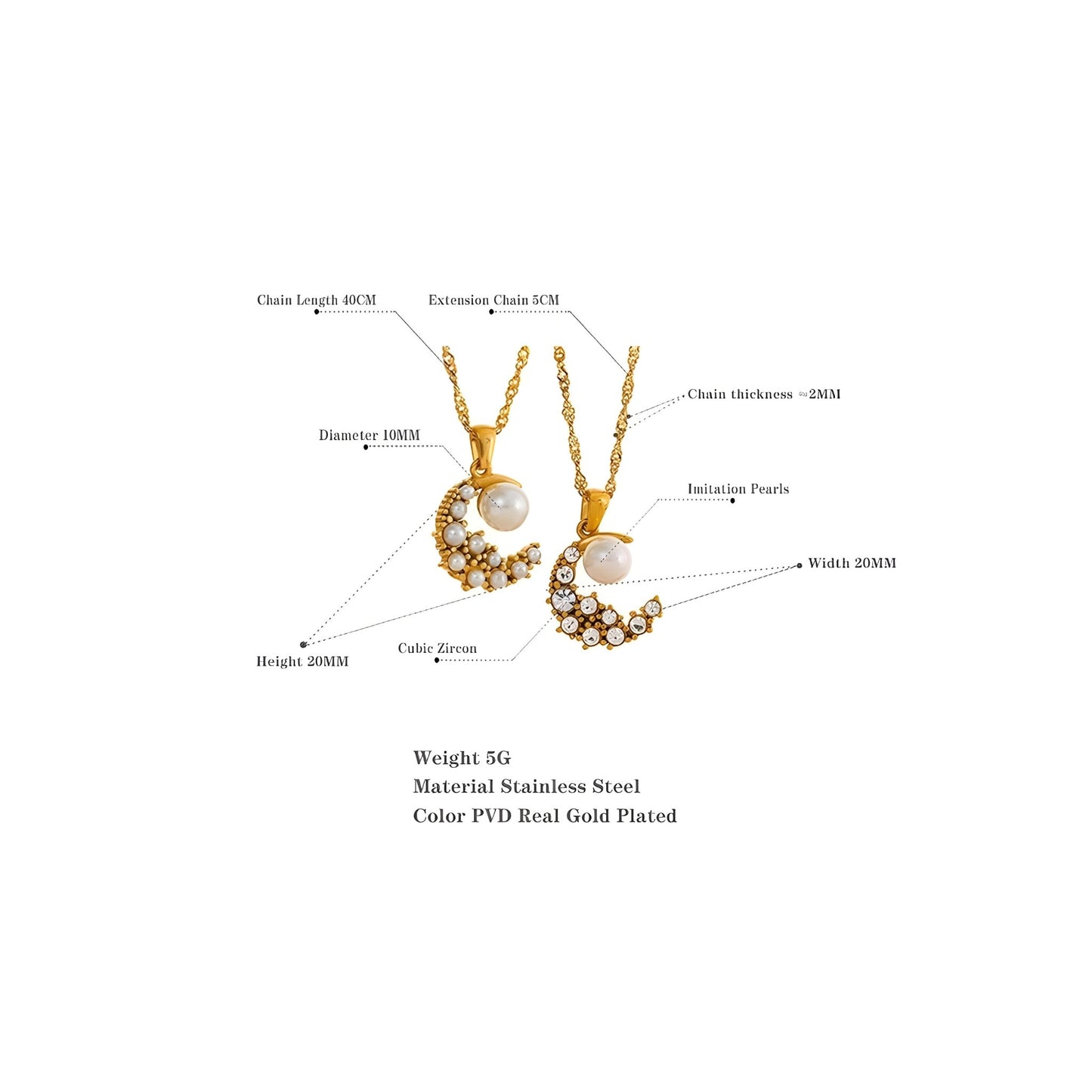BEHI LUNA NECKLACE - Etoilux
