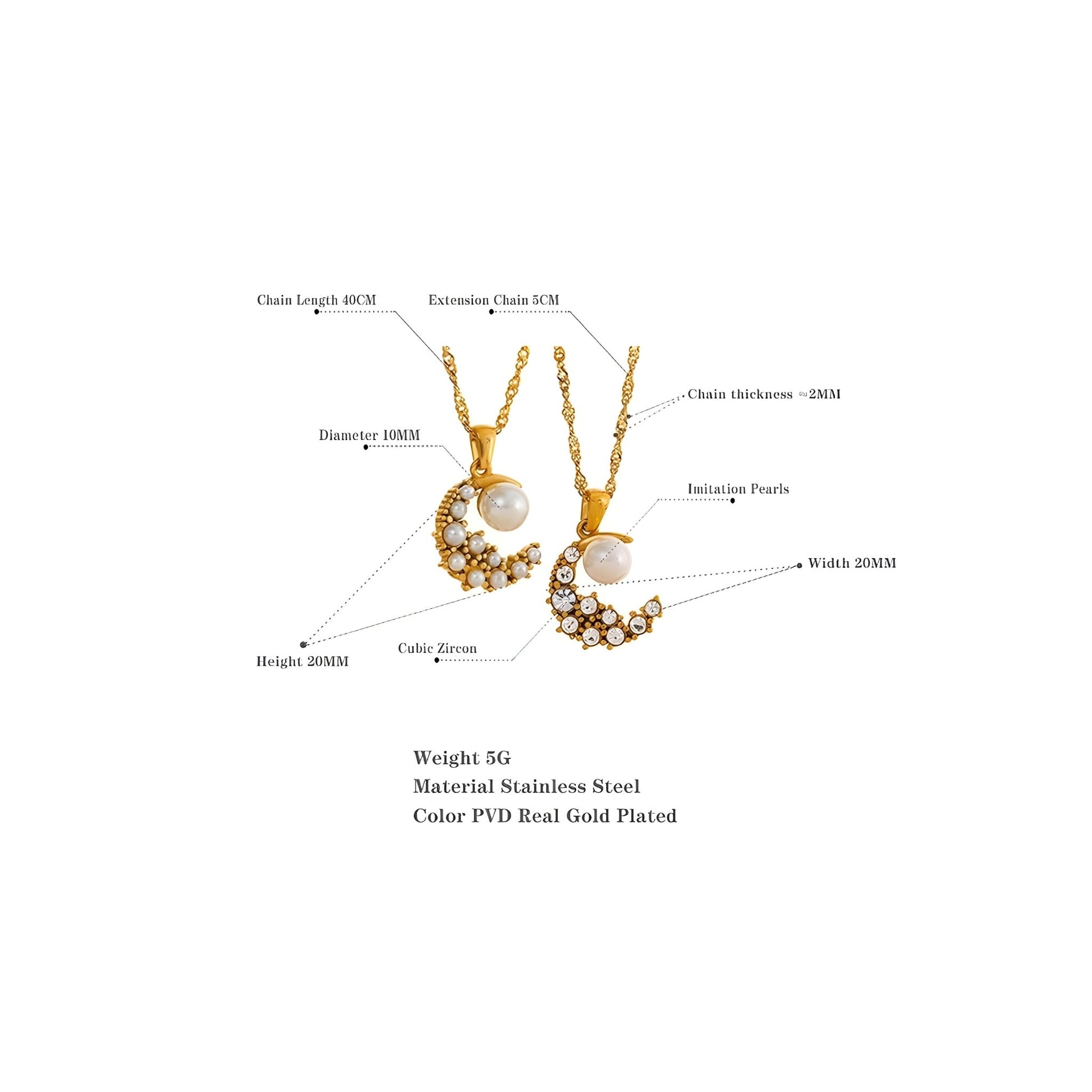 BEHI LUNA NECKLACE - Etoilux