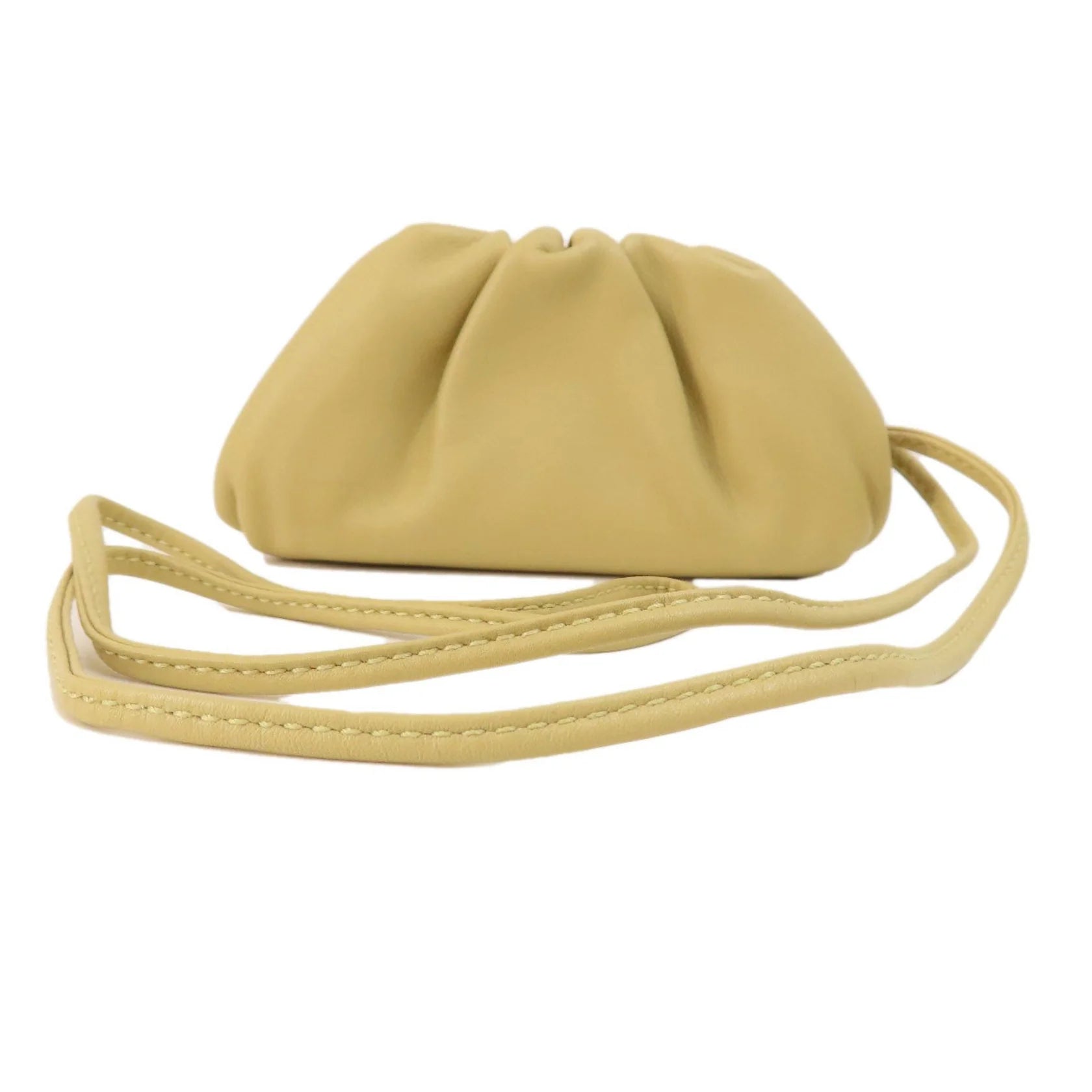 Bottega Veneta – Portamonete The Pouch in pelle beige - Etoilux