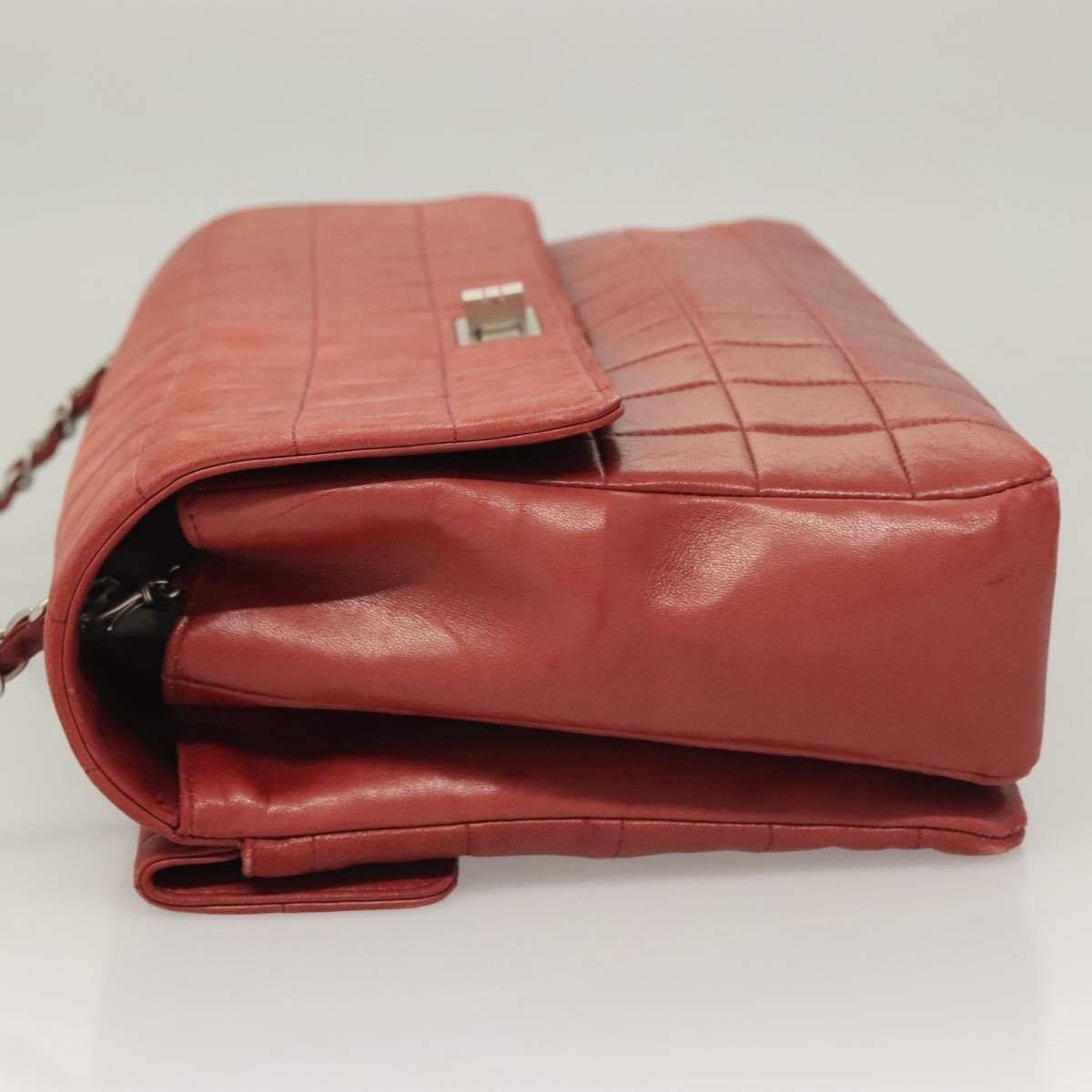 Chanel Chocolate Bar Reissue Flap Pelle di Agnello Rosso – 31 cm - Etoilux