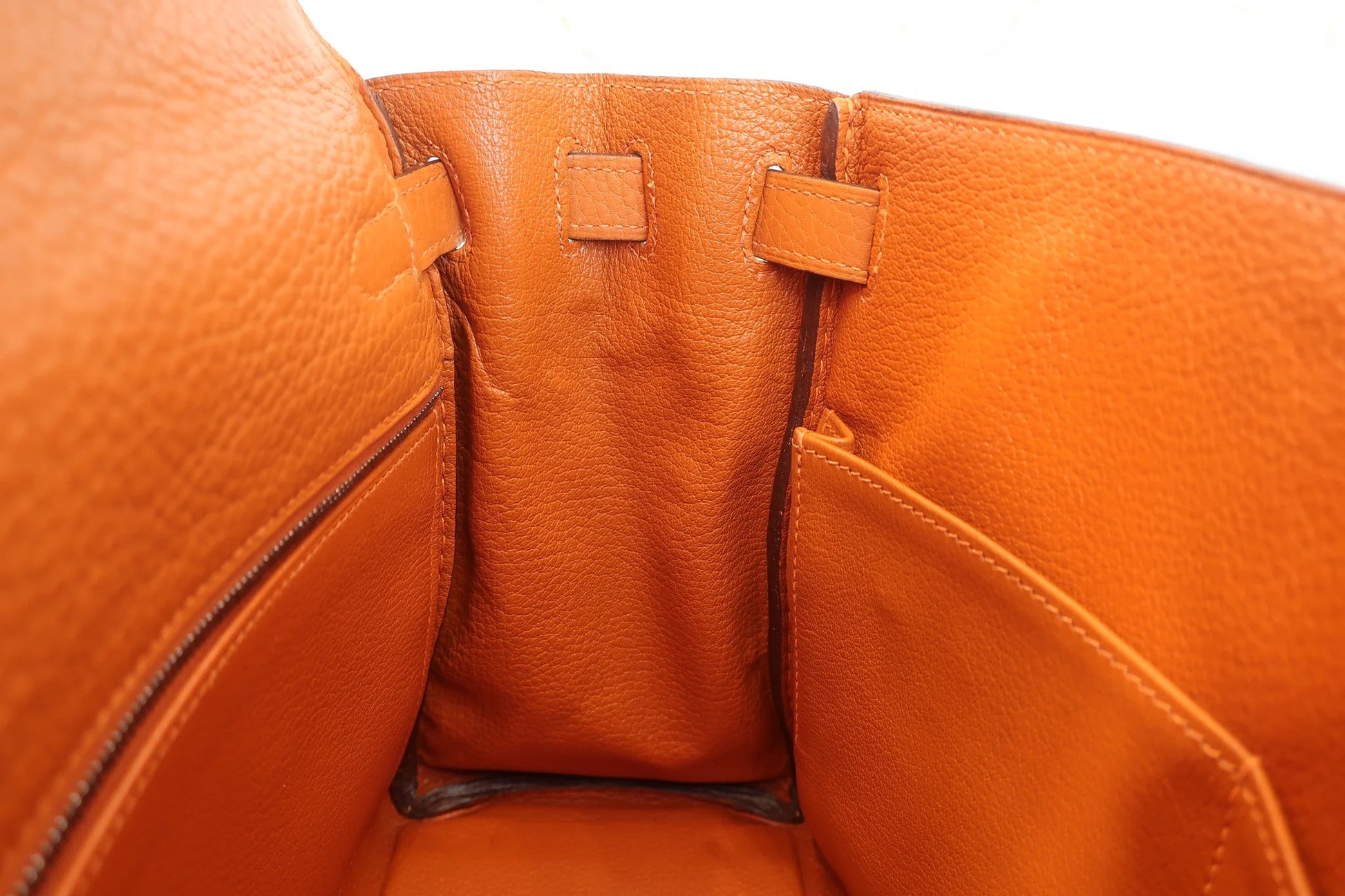 Hermès Kelly 28 Retourné Togo Orange Hardware Palladio 2004 - Etoilux