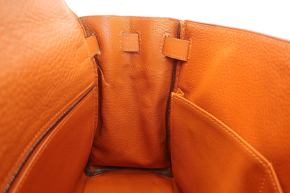 Hermès Kelly 28 Retourné Togo Orange Hardware Palladio 2004 - Etoilux