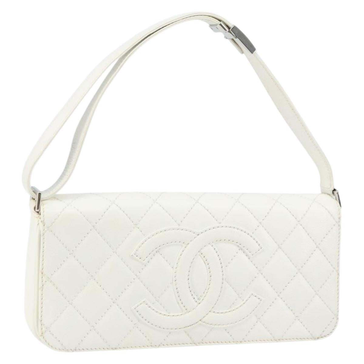 Chanel Timeless CC Shoulder Bag Pelle di Vitello Trapuntata Bianca – 29 cm - Etoilux
