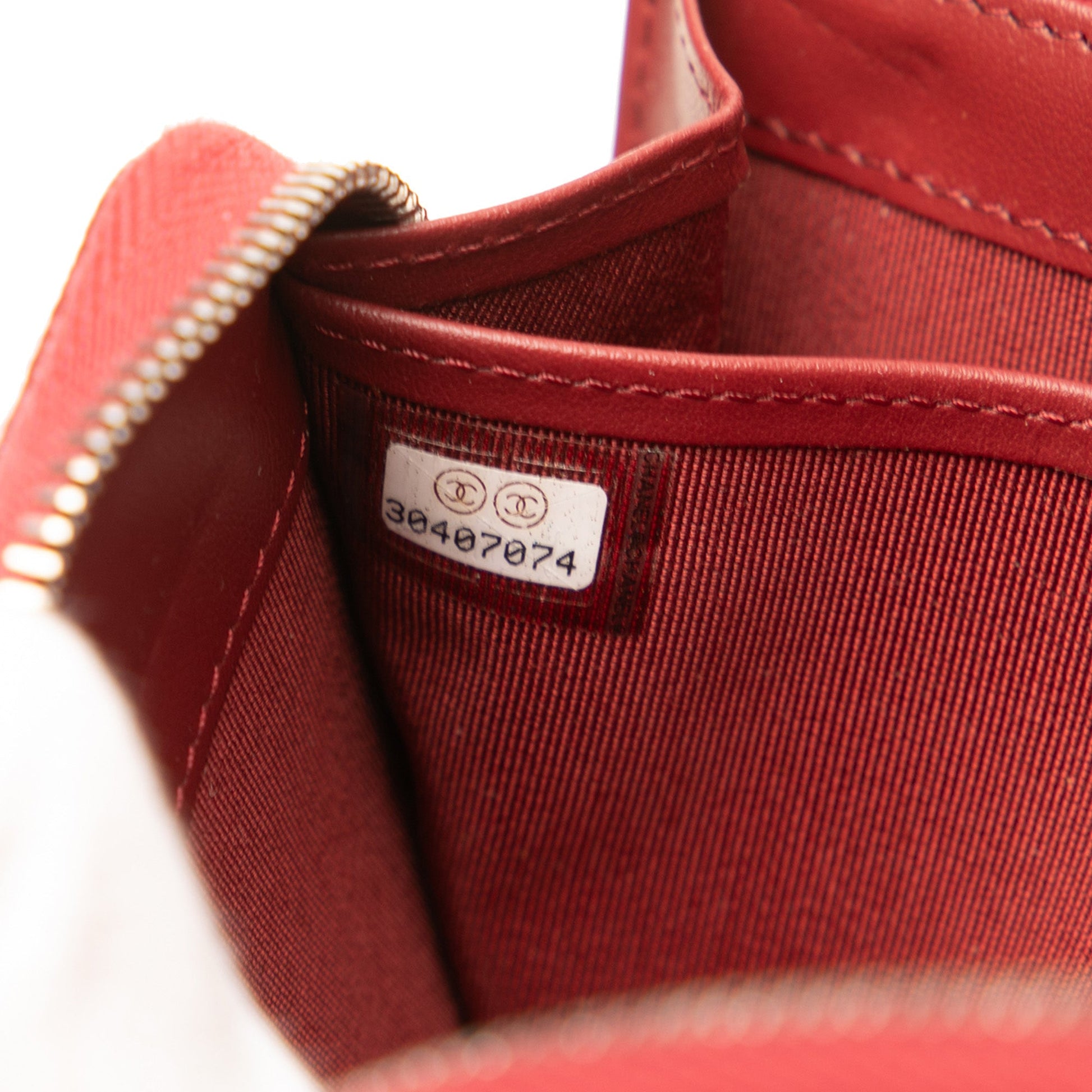 Chanel – Portafoglio Zip Around in Pelle Caviar Rosso (2020) - Etoilux