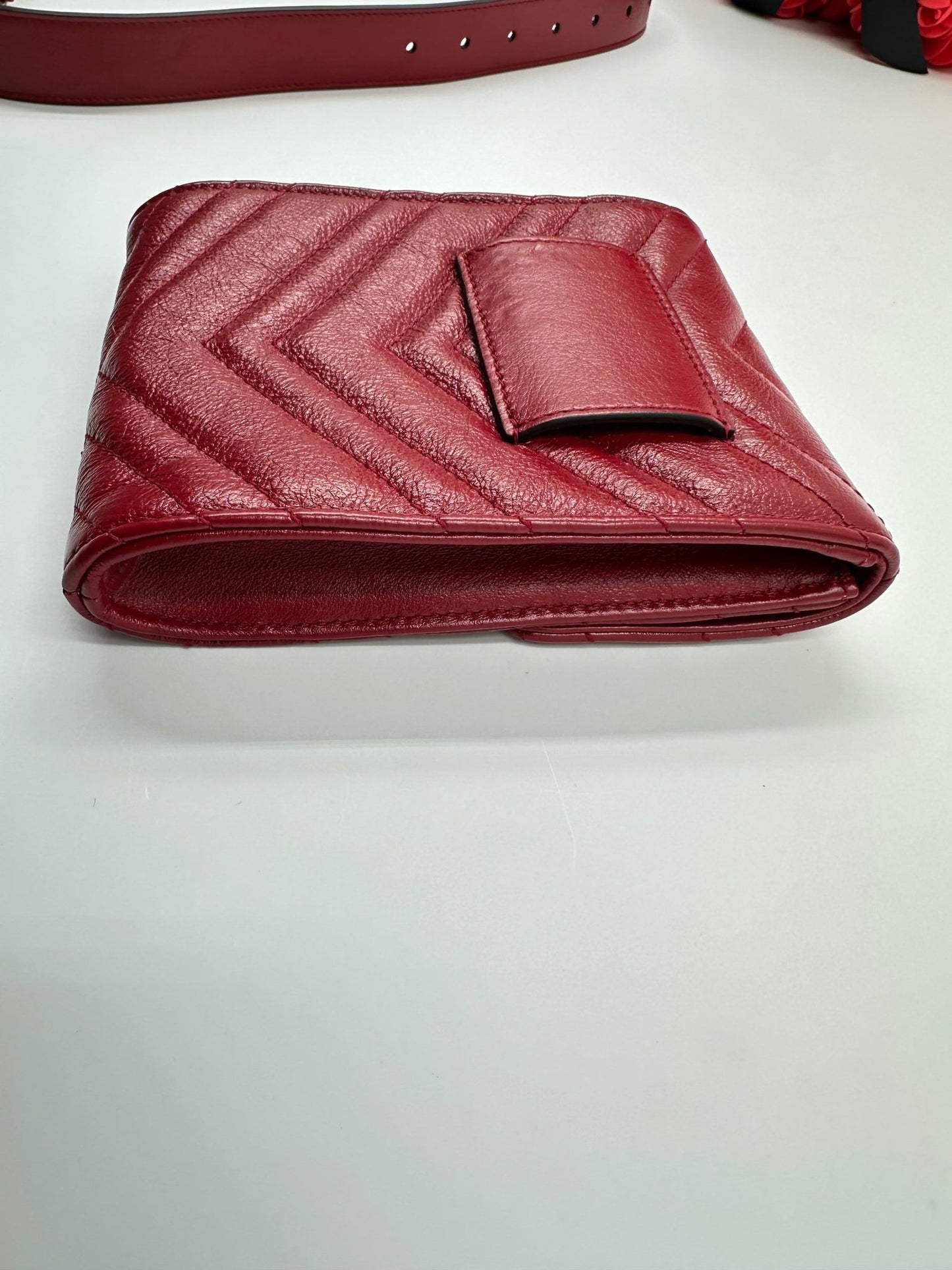 Gucci GG Marmont Multi Pochette Belt Bag Pelle Matelassé Rossa – Set 3 Pezzi - Etoilux