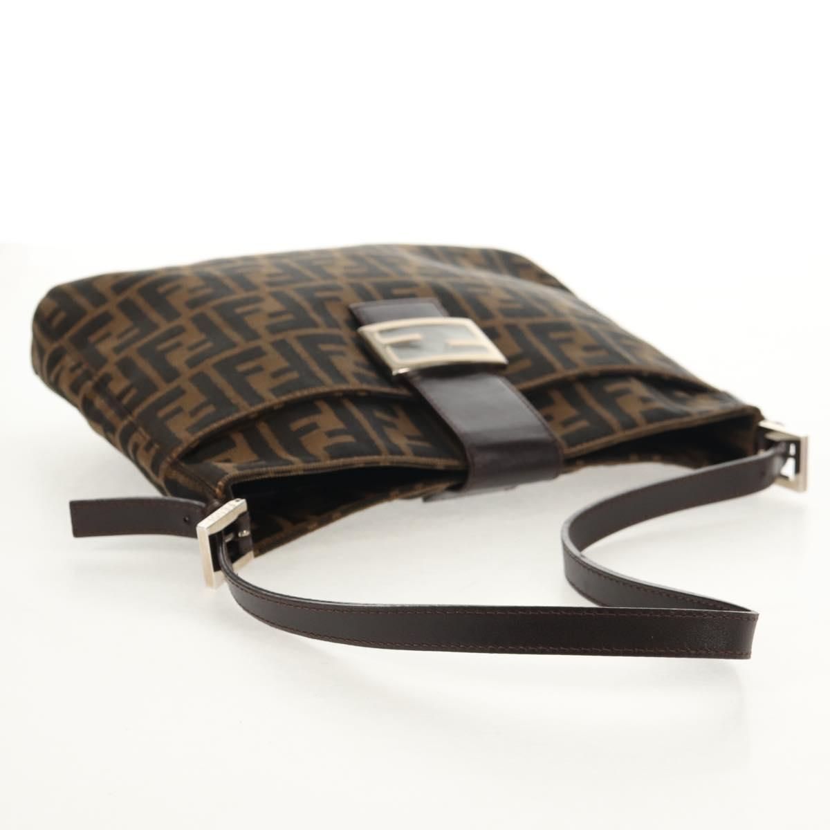Fendi Mamma Baguette Zucca Canvas Marrone Nero – Shoulder Bag Vintage Iconica - Etoilux