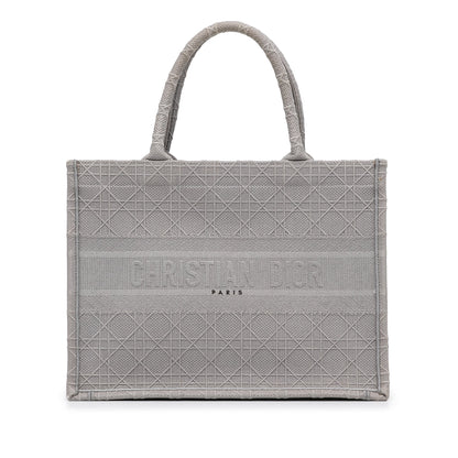 Christian Dior Book Tote Media Cannage Ricamata – Grigio - Etoilux