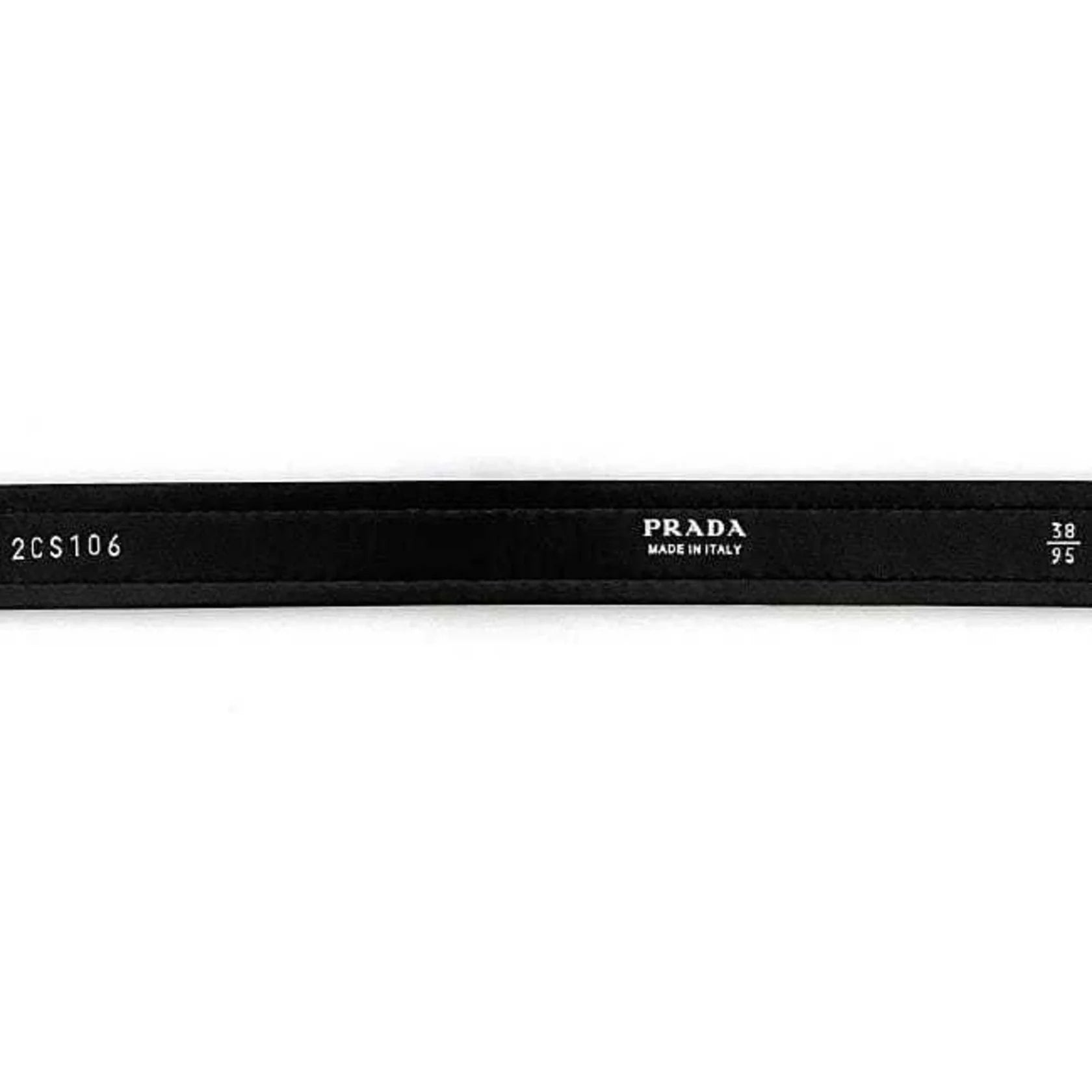 Prada Cintura Prada ec - 22932 nera NERO 2CS106 97cm inutilizzata in pelle PRADA vita lunga grana sottile 30mm fibbia quadrata uomo donna unisex - Etoilux