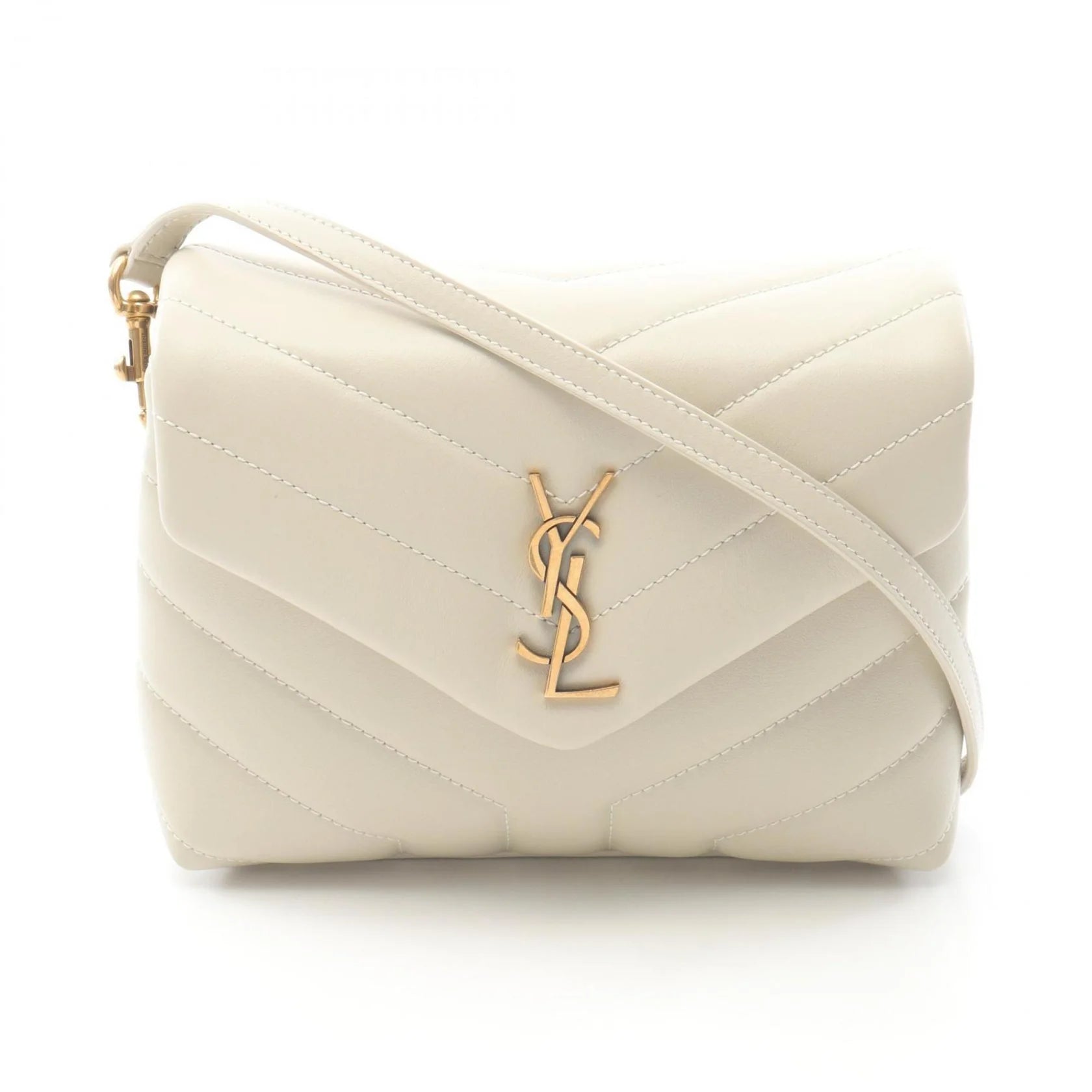 Saint Laurent LouLou Toy in pelle trapuntata avorio - Etoilux