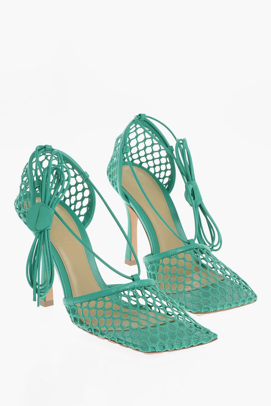 Bottega Veneta Sandalo in tessuto verde e pelle - Etoilux