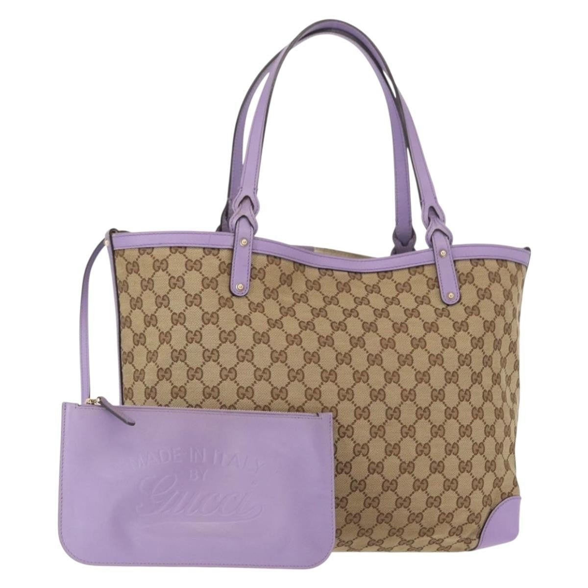 Gucci Craft Tote GG Canvas Beige/Lilla con Pochette – 33 cm - Etoilux
