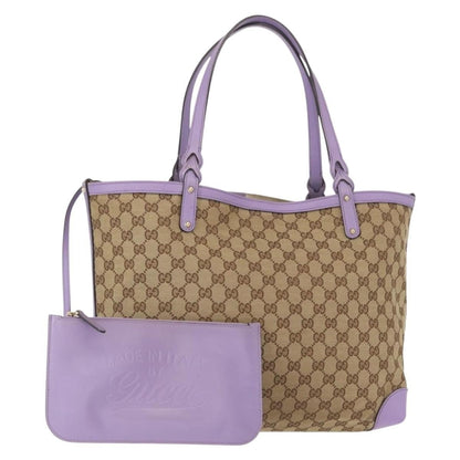 Gucci Craft Tote GG Canvas Beige/Lilla con Pochette – 33 cm - Etoilux