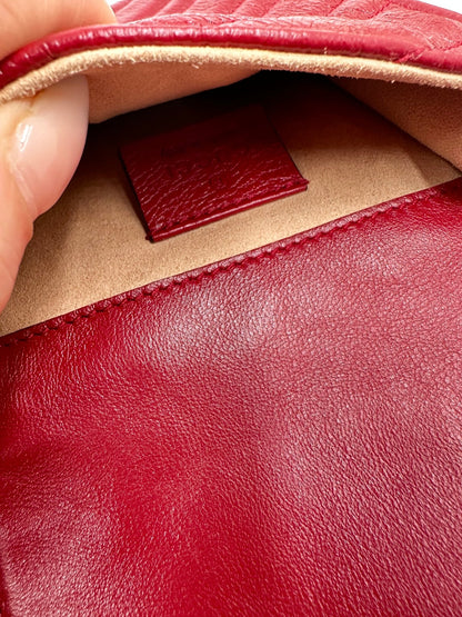 Gucci GG Marmont Multi Pochette Belt Bag Pelle Matelassé Rossa – Set 3 Pezzi - Etoilux