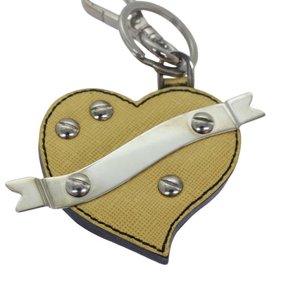 Prada Portachiavi Bag Charm Cuore in Pelle Saffiano Gialla con Freccia – 11 cm - Etoilux