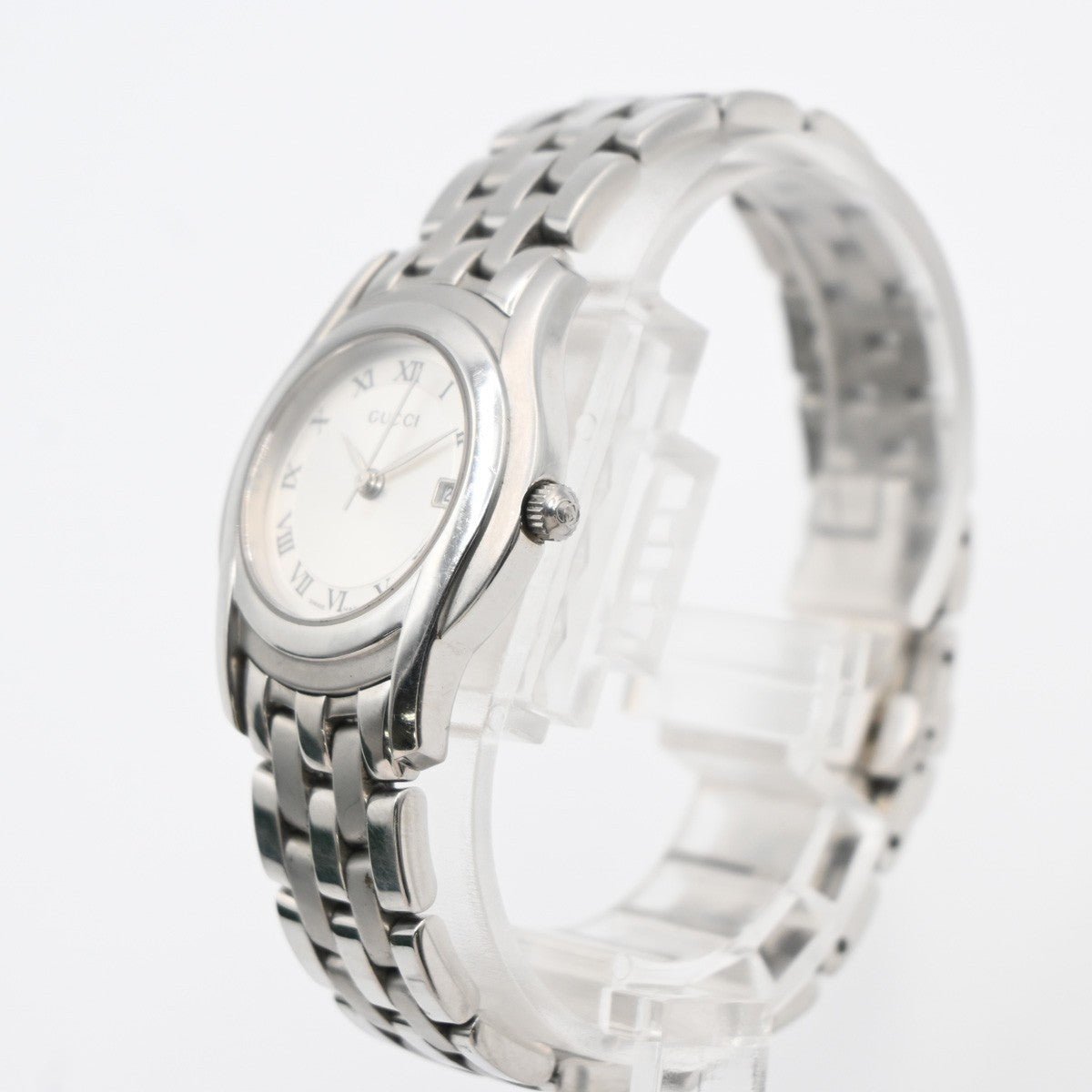 Gucci 5500L Orologio al Quarzo in Acciaio Inossidabile Quadrante Bianco – 25 mm - Etoilux