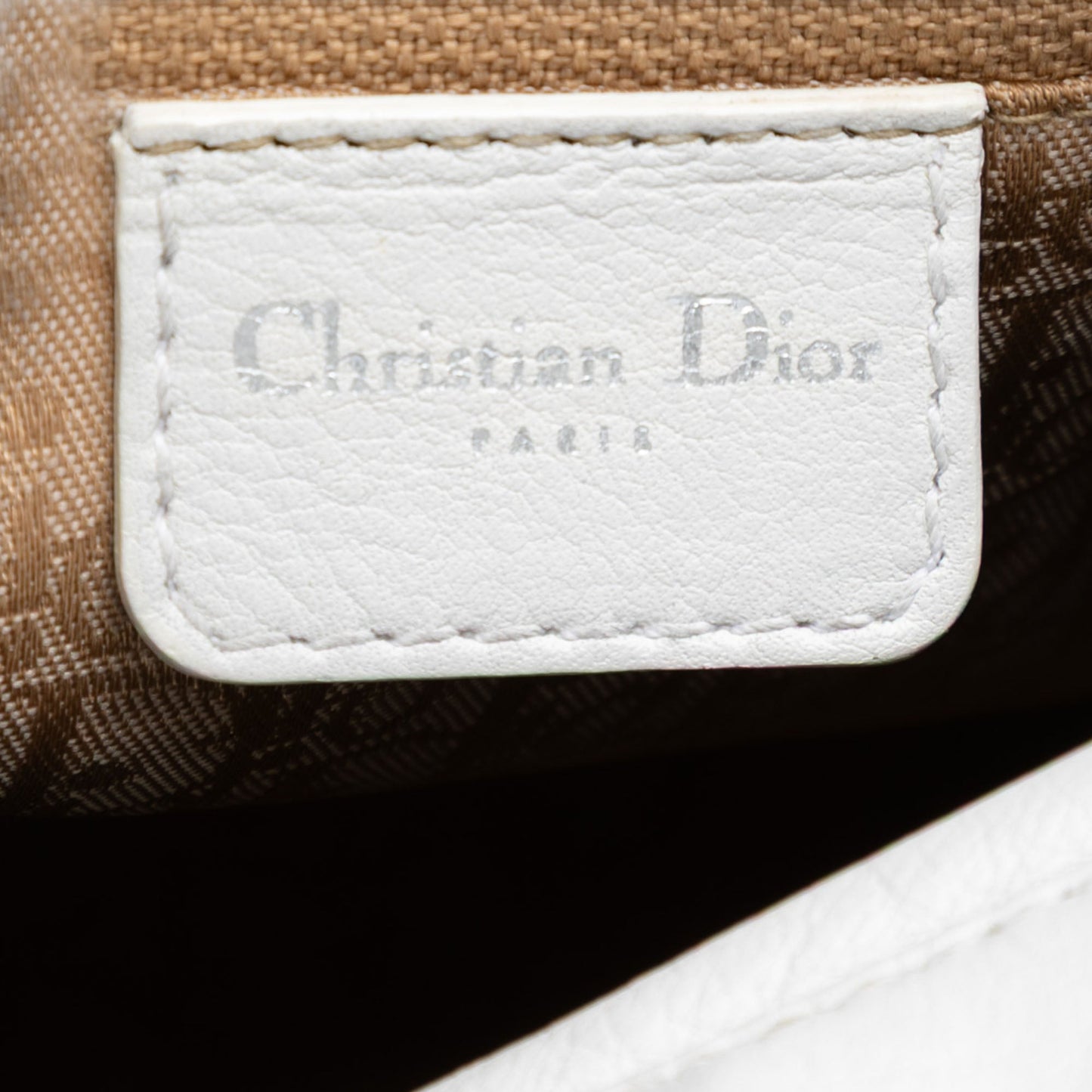 Christian Dior Lady Dior Medium Pelle di Vitello Bianca 2003 – 24 cm - Etoilux