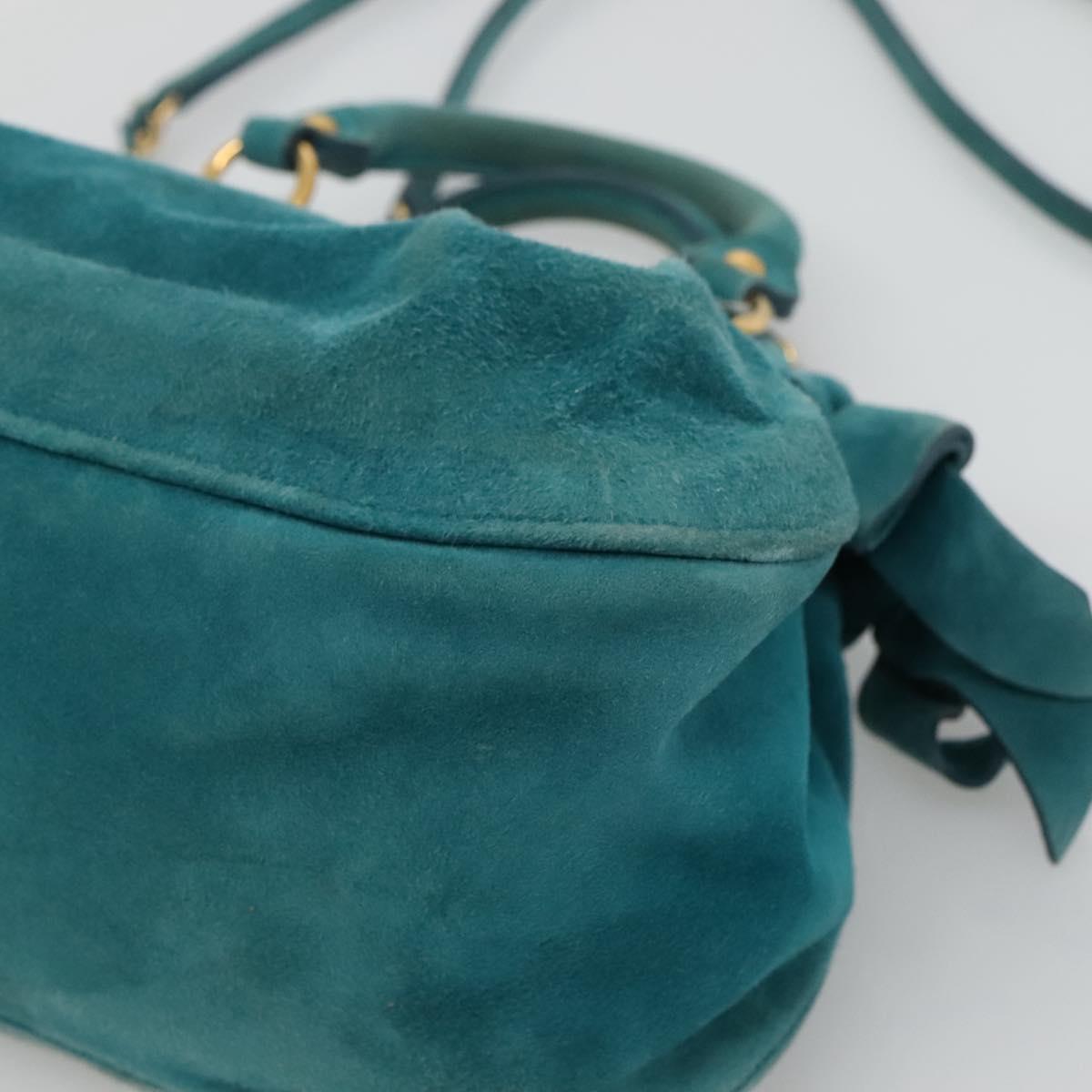 Miu Miu – Borsa a tracolla in pelle scamosciata blu - Etoilux