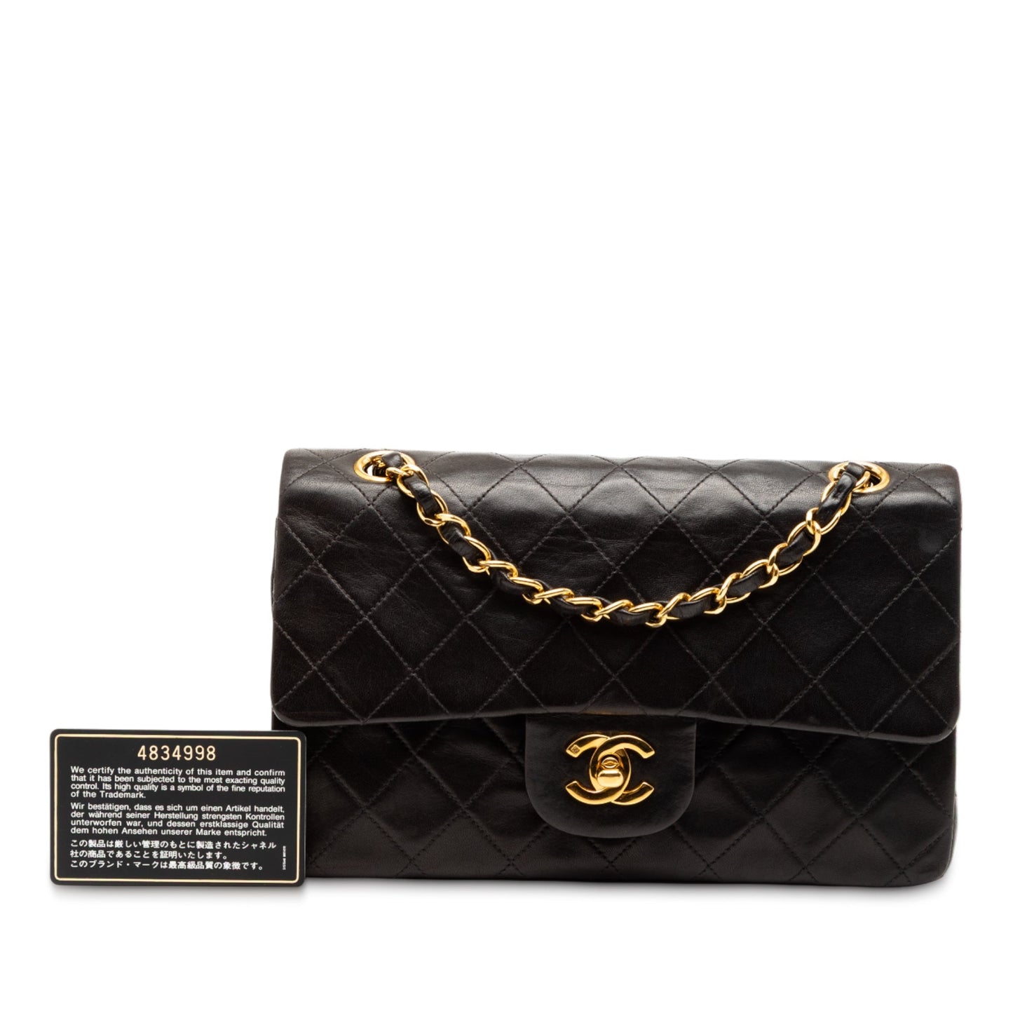 Chanel Classic Flap Small Double Flap – Pelle di Agnello Nera - Etoilux
