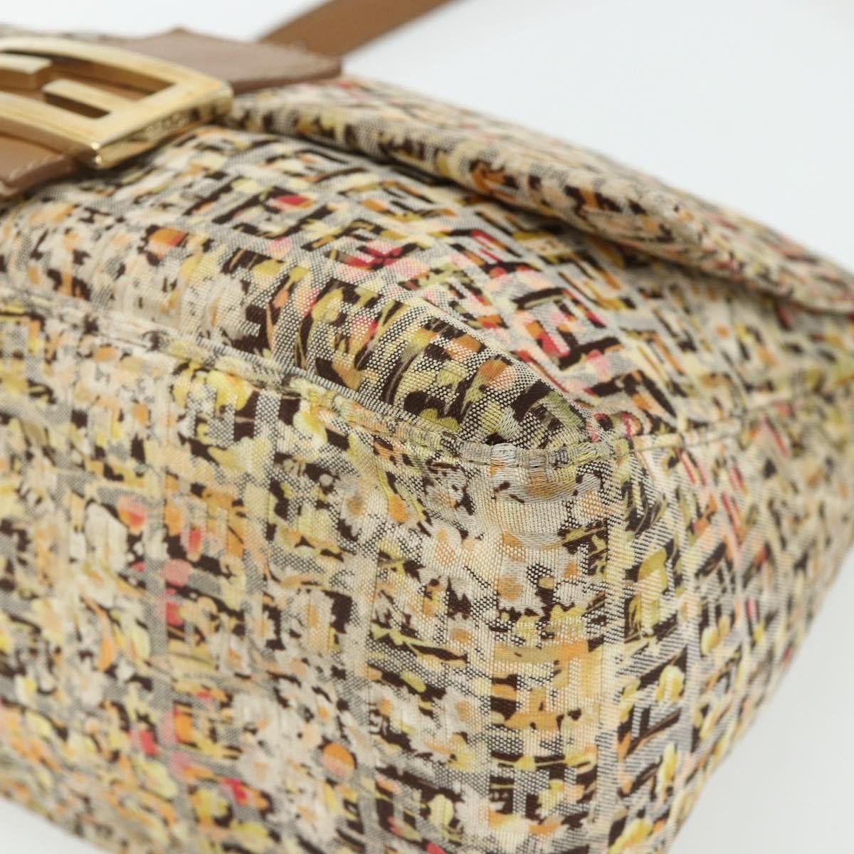 Fendi Mamma Baguette Zucca Floral Canvas Multicolor Hardware Oro – 27 cm - Etoilux