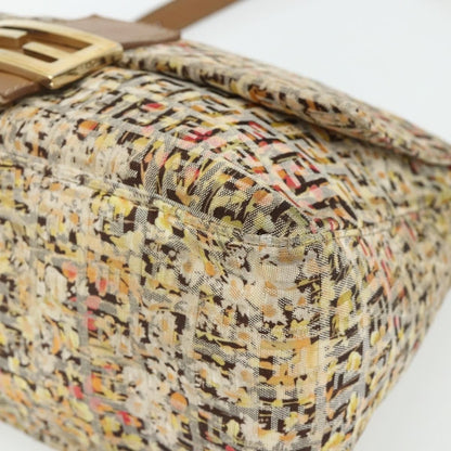 Fendi Mamma Baguette Zucca Floral Canvas Multicolor Hardware Oro – 27 cm - Etoilux