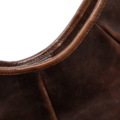 Yves Saint Laurent Rive Gauche Mombasa Pelle di Vitello Marrone – 35 cm - Etoilux